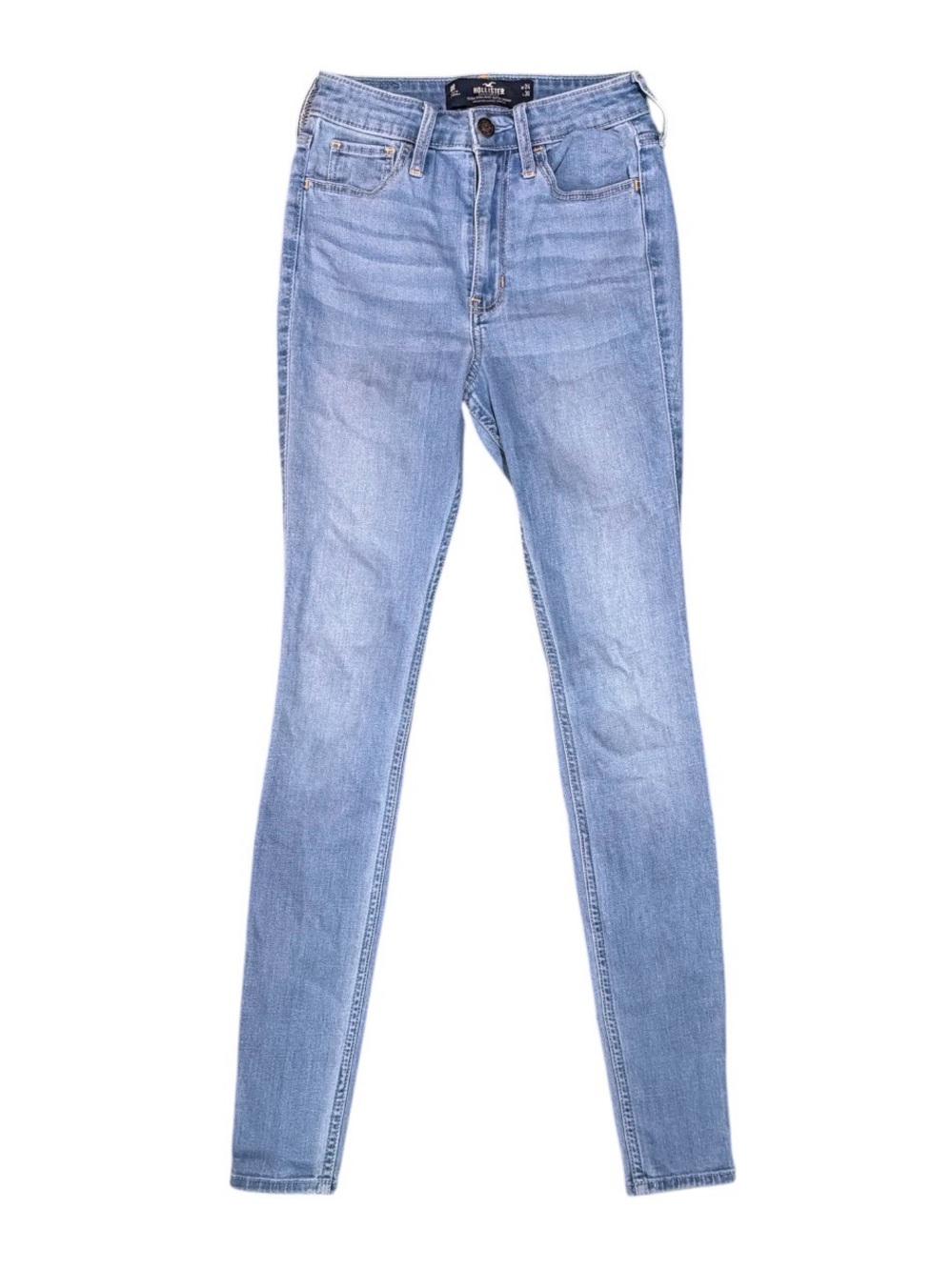 Hollister Ultra High Rise Super Skinny Jeans Size Light Wash Stretch Denim
